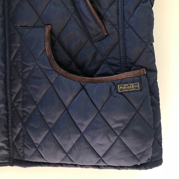 Ralph Lauren Polo Quilted Vest Leather Patch - Picture 2 of 5